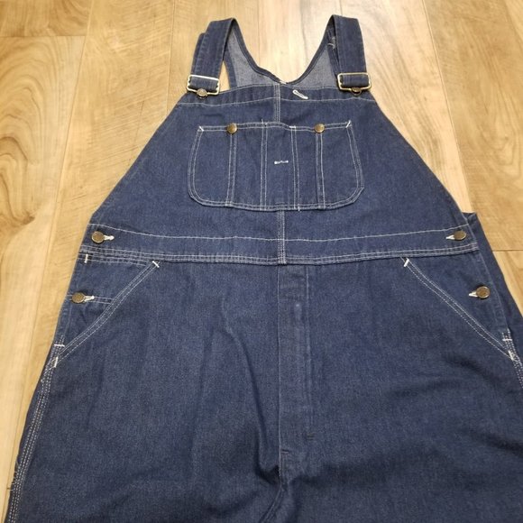 Vintage 70s Roebucks Denim Overalls Union Made USA 44x28.5 - Picture 2 of 10